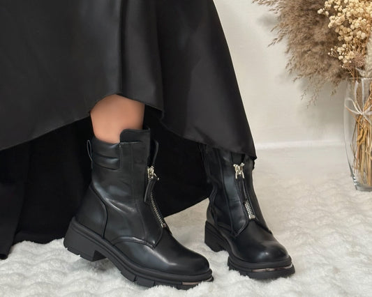 Bottines noires à zip