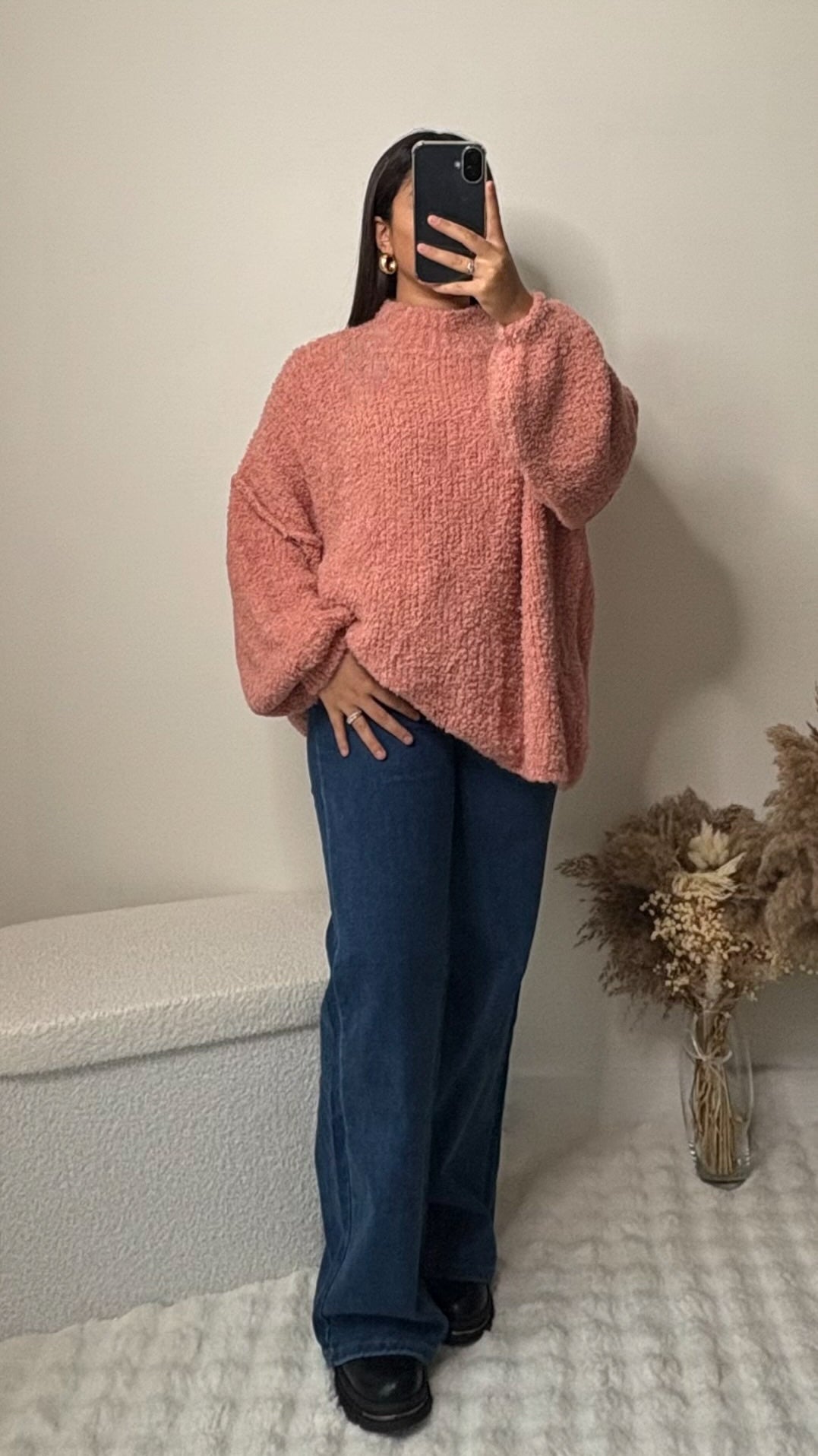 Pull oversize bouclé