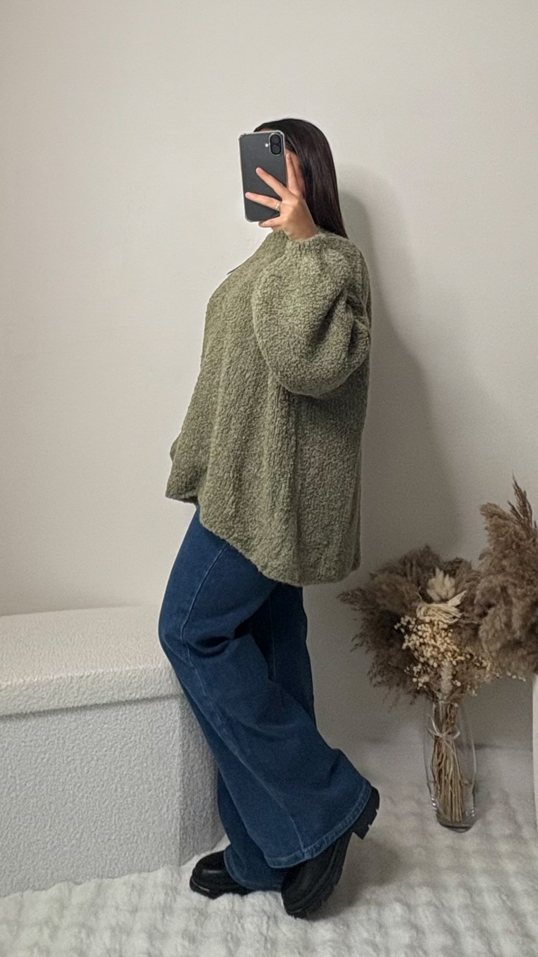 Pull oversize bouclé